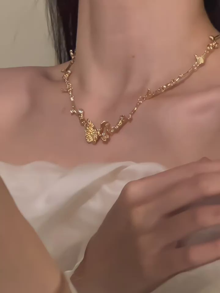 gilded butterfly necklace